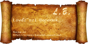 Lovászi Benedek névjegykártya