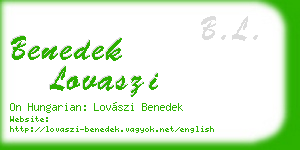 benedek lovaszi business card
