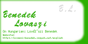 benedek lovaszi business card